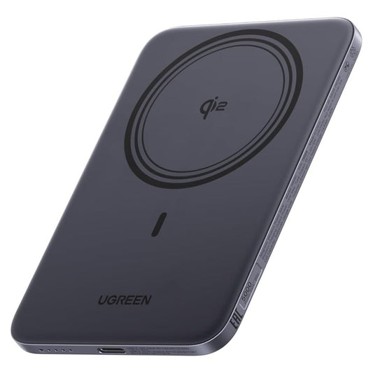 Batería Externa Inalámbrica UGREEN PB580 (75984B), 5000mAh, 20W, PD + FQI, 1 x QI - 1 x USB-C, Gris