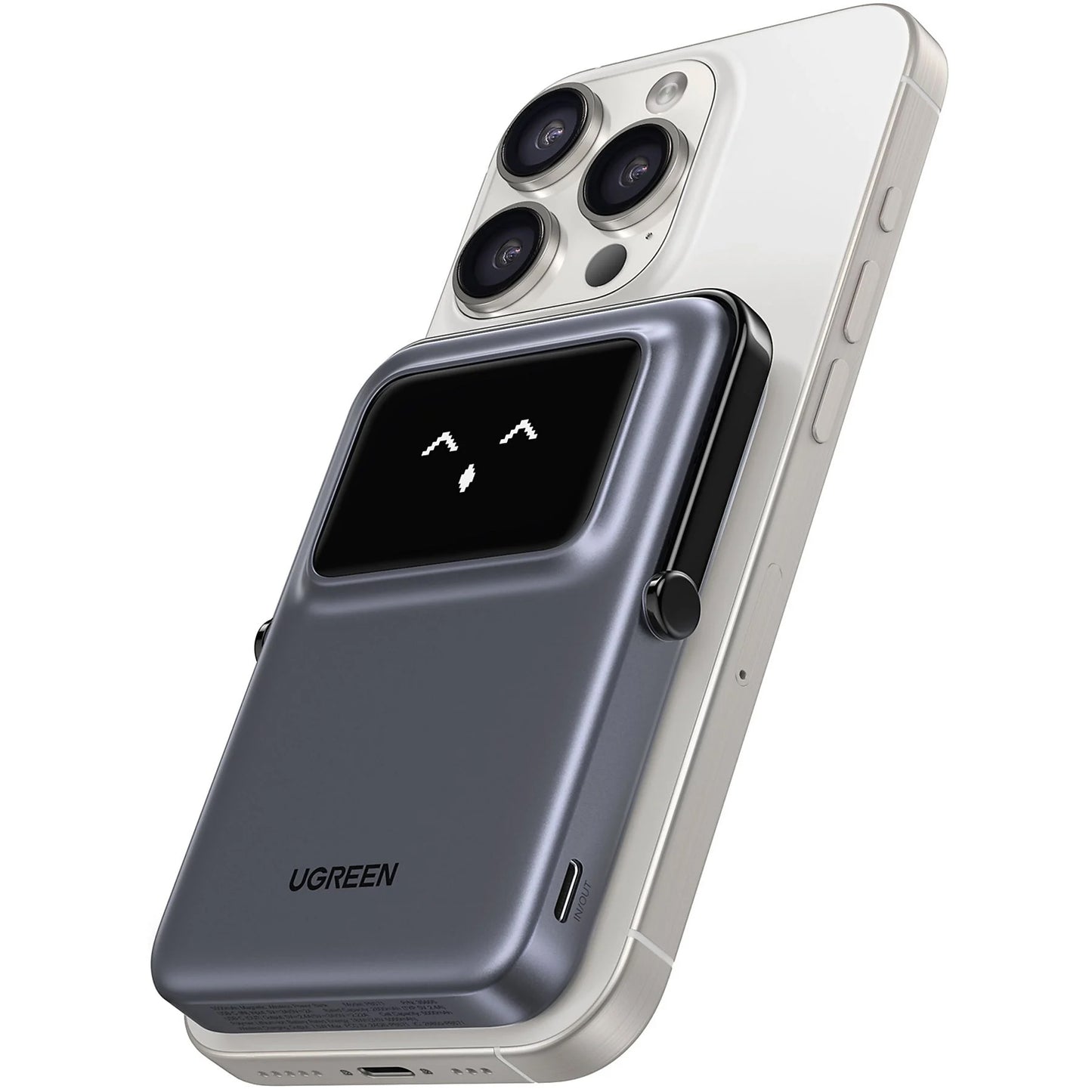 Batería Externa Inalámbrica UGREEN PB571 Uno, 5000mAh, 20W, PD + FQI, 1 x QI - 1 x USB-C, Gris