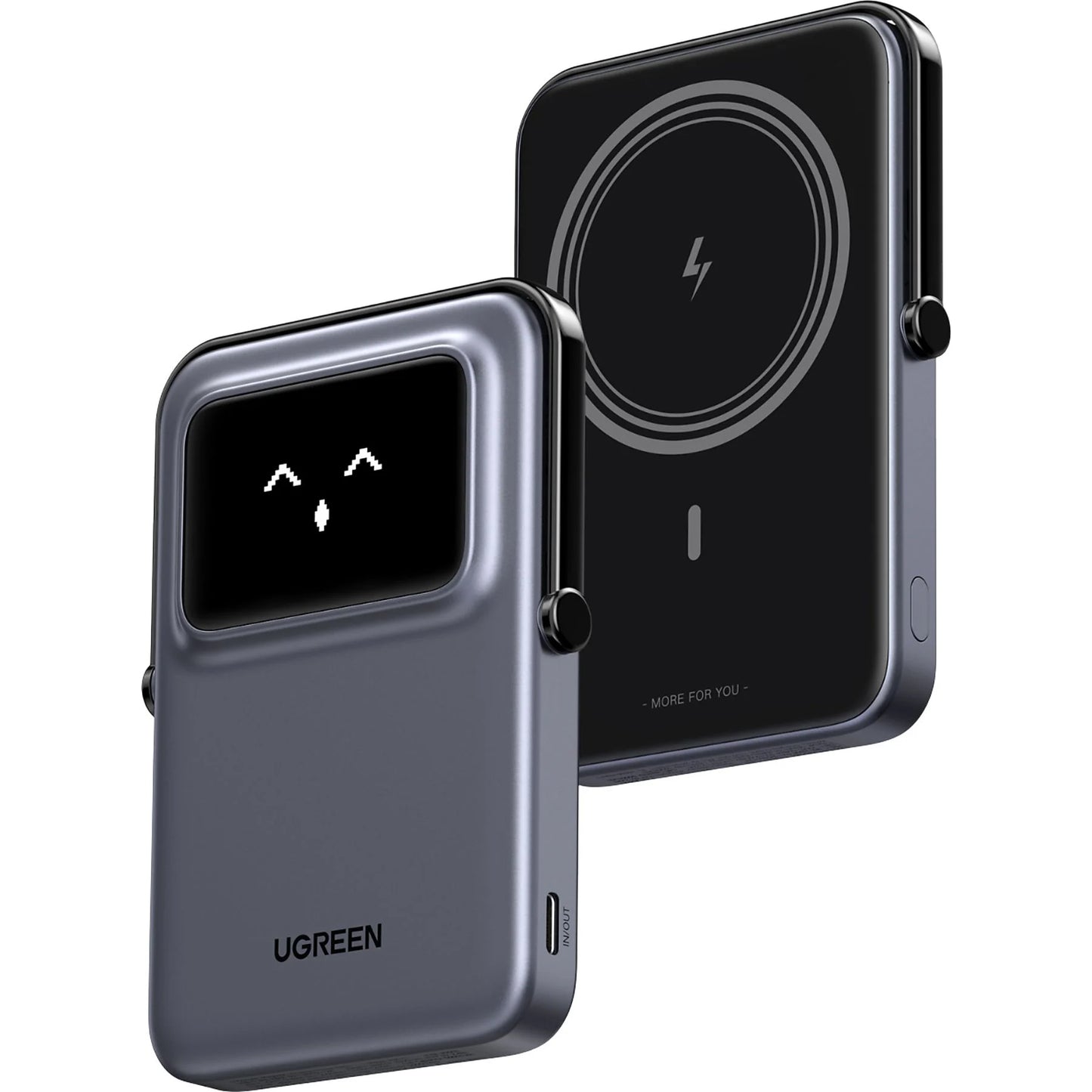 Batería Externa Inalámbrica UGREEN PB571 Uno, 5000mAh, 20W, PD + FQI, 1 x QI - 1 x USB-C, Gris