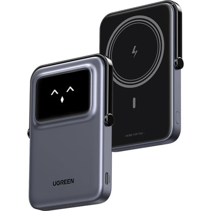 Batería Externa Inalámbrica UGREEN PB571 Uno, 5000mAh, 20W, PD + FQI, 1 x QI - 1 x USB-C, Gris
