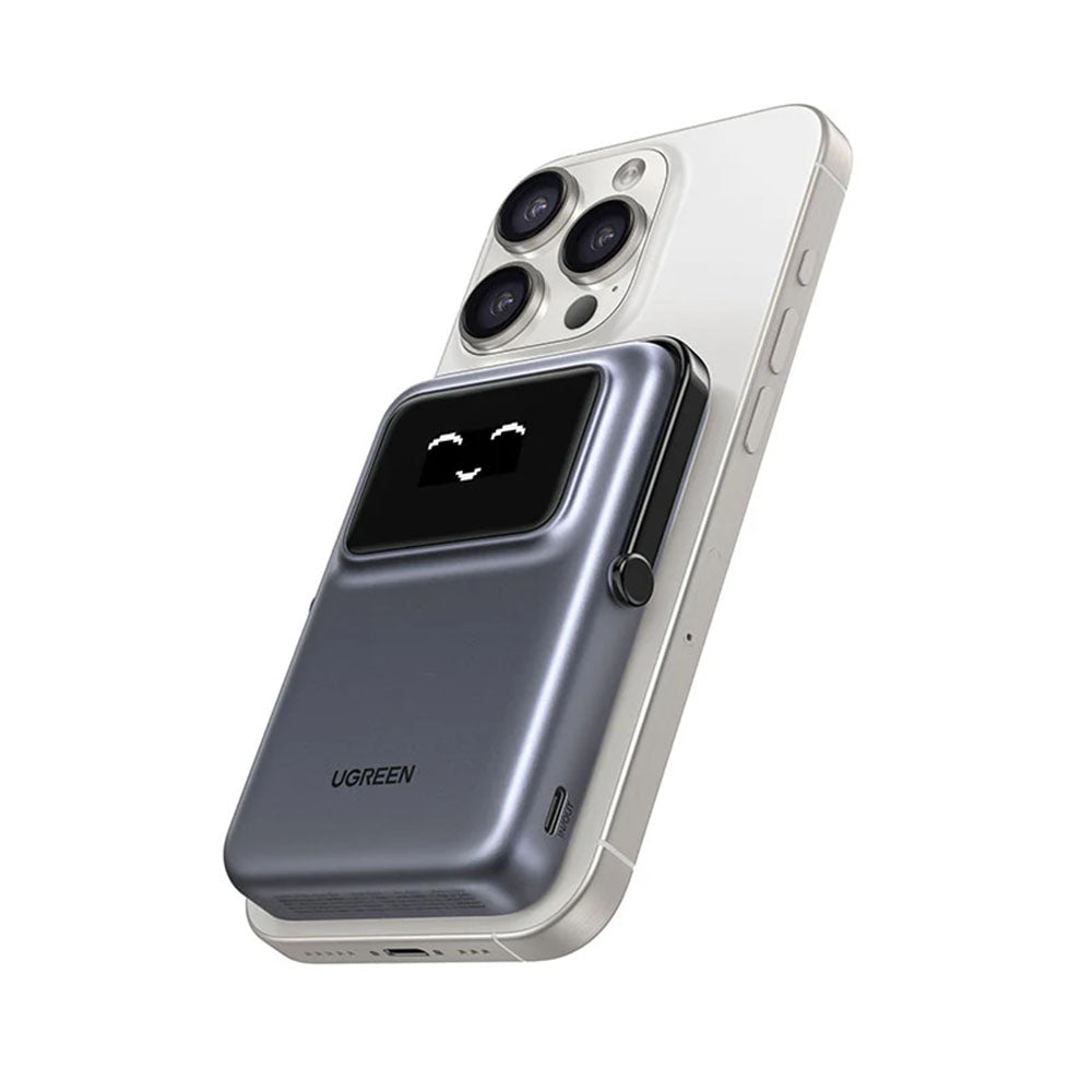 Batería Externa Inalámbrica UGREEN PB764 Uno, 10000mAh, 20W, PD + FQI, 1 x QI - 1 x USB-C, Gris