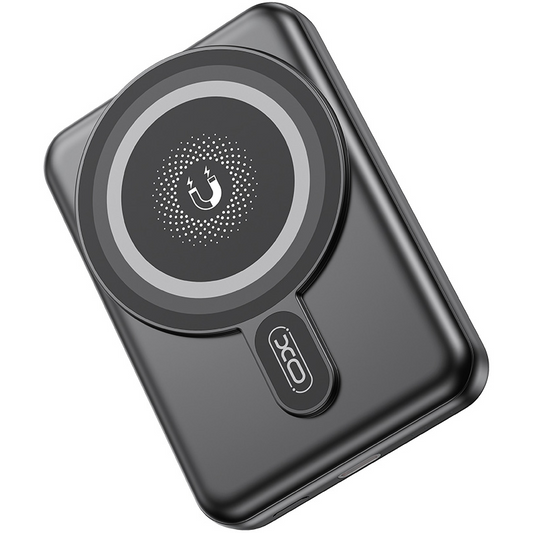 Batería Externa Inalámbrica XO Design PR264, 10000mAh, 20W, PD + FQI, 1 x QI - 1 x USB-C, Negra, Reacondicionada