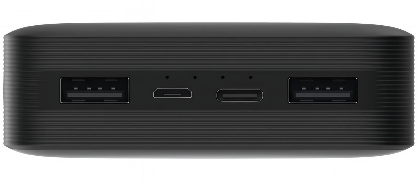 Batería Externa Xiaomi, 20000mAh, 18W, QC, 2 x USB-A, Negra PB200LZM