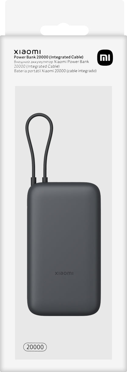 Batería Externa Xiaomi, 20000mAh, 22.5W, QC + PD, 1 x USB-A - 2 x USB-C, Gris BHR9740GL