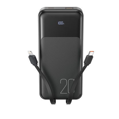 Batería Externa XO Design PR249, 20000mAh, 22.5W, QC + PD, 1 x Lightning - 1 x USB-A - 2 x USB-C, Negra