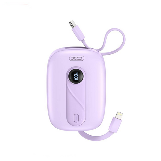Batería Externa XO Design PR246, 10000mAh, 22.5W, PD, 1 x Lightning - 2 x USB-C, Morado