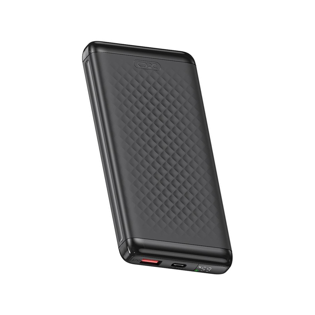 Batería Externa XO Design PB308, 10000mAh, 22.5W, QC + PD, 1 x USB-A - 1 x USB-C, Negra