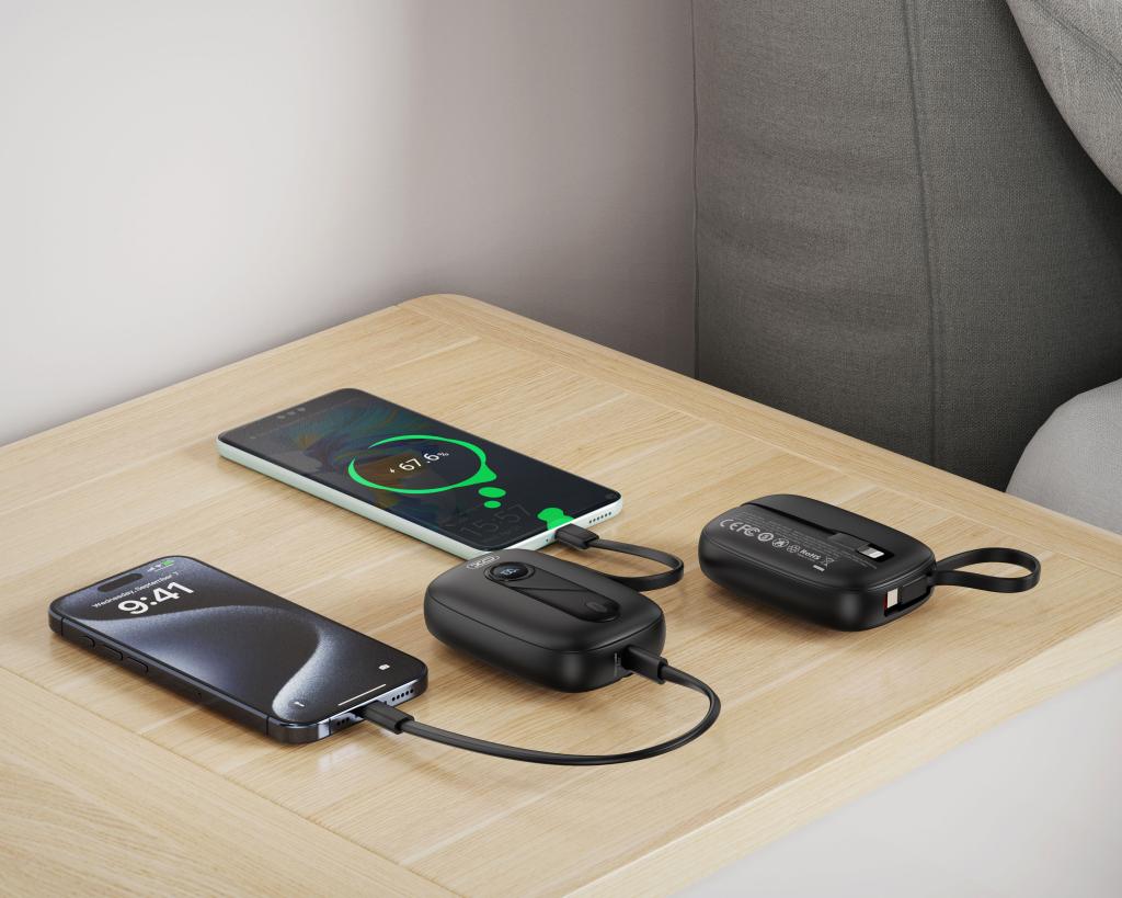 Batería Externa XO Design PR246, 10000mAh, 22.5W, PD, 1 x Lightning - 2 x USB-C, Negra