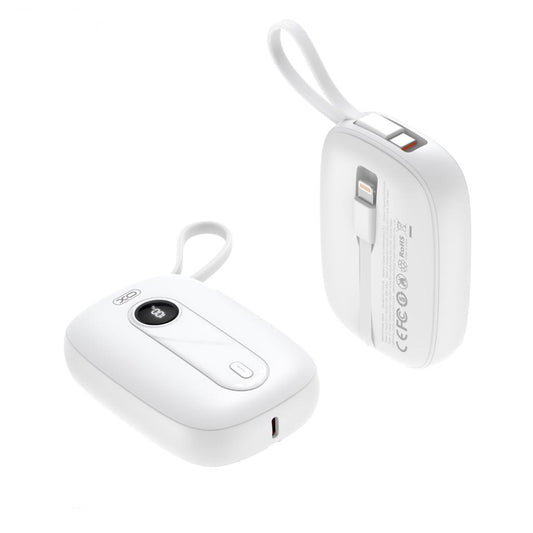 Batería Externa XO Design PR246, 10000mAh, 22.5W, PD, 1 x Lightning - 2 x USB-C, Blanca