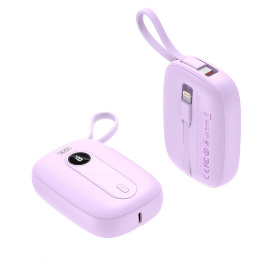 Batería Externa XO Design PR246, 10000mAh, 22.5W, PD, 1 x Lightning - 2 x USB-C, Morado