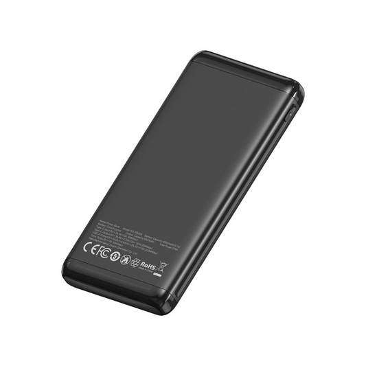 Batería Externa XO Design PB308, 10000mAh, 22.5W, QC + PD, 1 x USB-A - 1 x USB-C, Negra