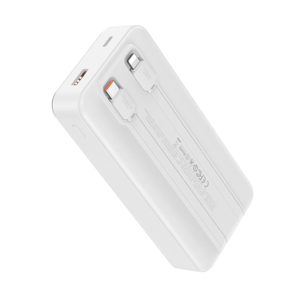 Batería Externa XO Design PR249, 20000mAh, 22.5W, QC + PD, 1 x Lightning - 1 x USB-A - 2 x USB-C, Blanca