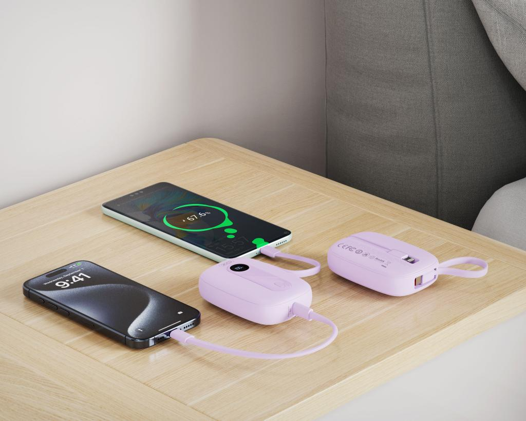 Batería Externa XO Design PR246, 10000mAh, 22.5W, PD, 1 x Lightning - 2 x USB-C, Morado