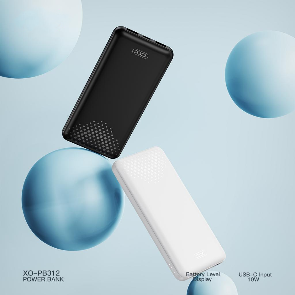 Batería Externa XO Design PB312, 10000mAh, 10W, 2 x USB-A, Negra