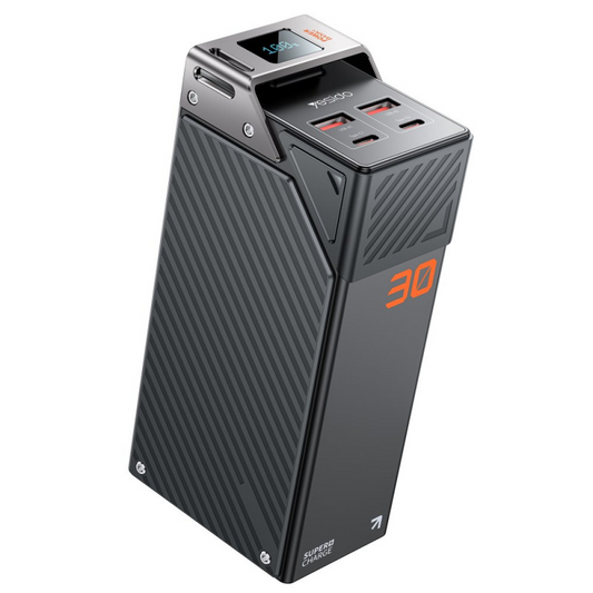 Batería Externa Yesido YP62, 30000mAh, 22.5W, QC + PD, 2 x USB-A - 2 x USB-C, Negra