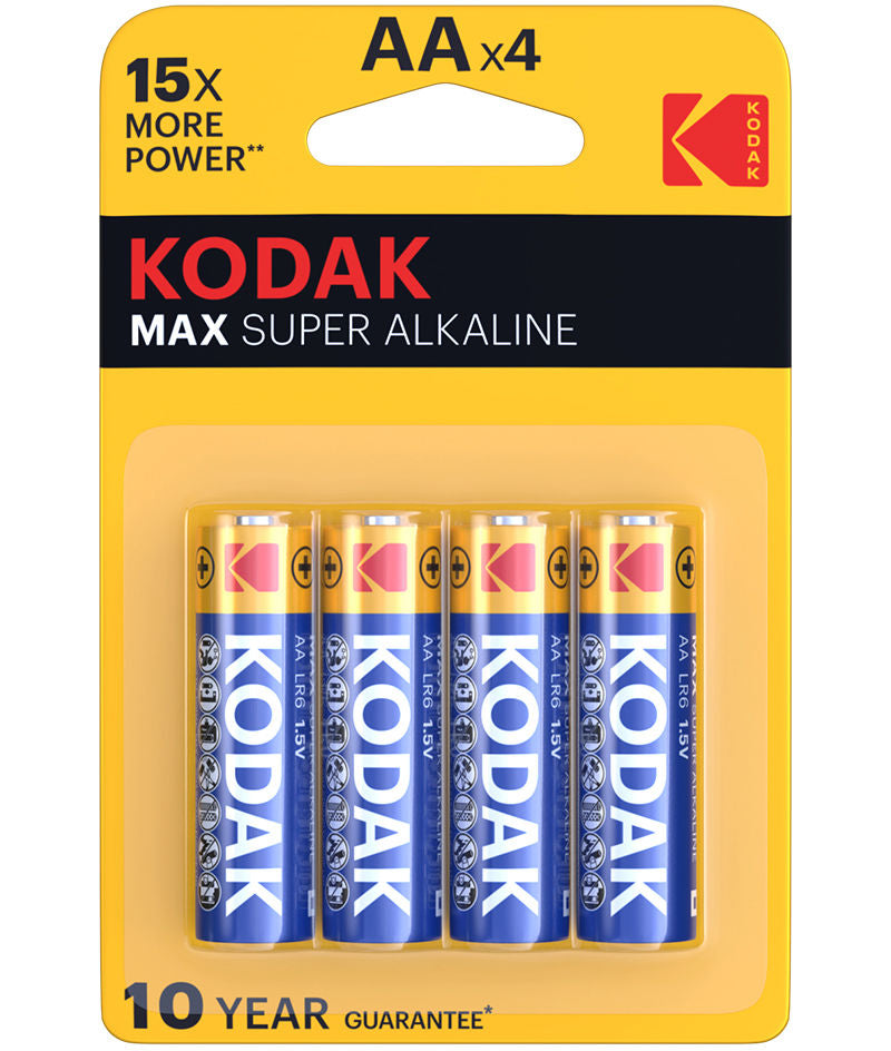 Pila Kodak Max Alcalina, AA / LR6, Set de 4 unidades EKSTD30952867P4