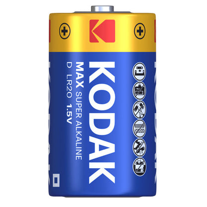 Kodak Max Alkaline Battery, LR20, Set of 2 pieces