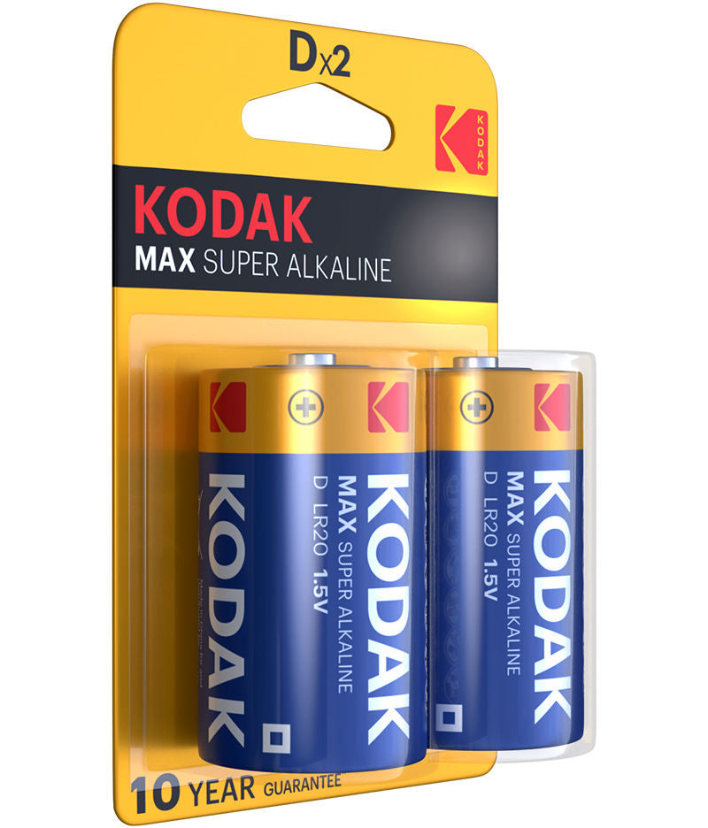 Kodak Max Alkaline Battery, LR20, Set of 2 pieces