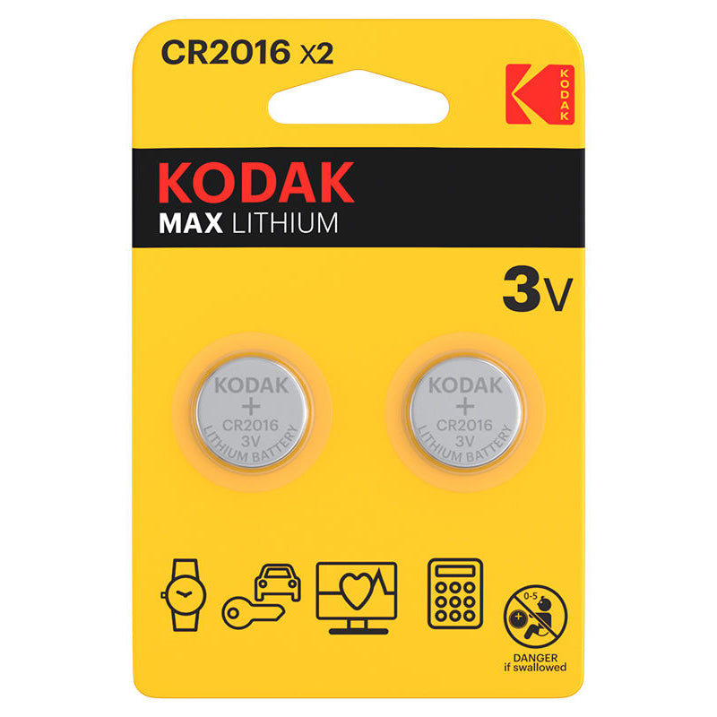 Batería Kodak Max Lithium, CR2016, Set de 2 unidades