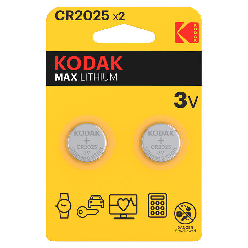 Batería Kodak Max Lithium, CR2025, Set de 2 unidades