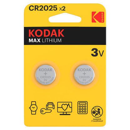 Batería Kodak Max Lithium, CR2025, Set de 2 unidades