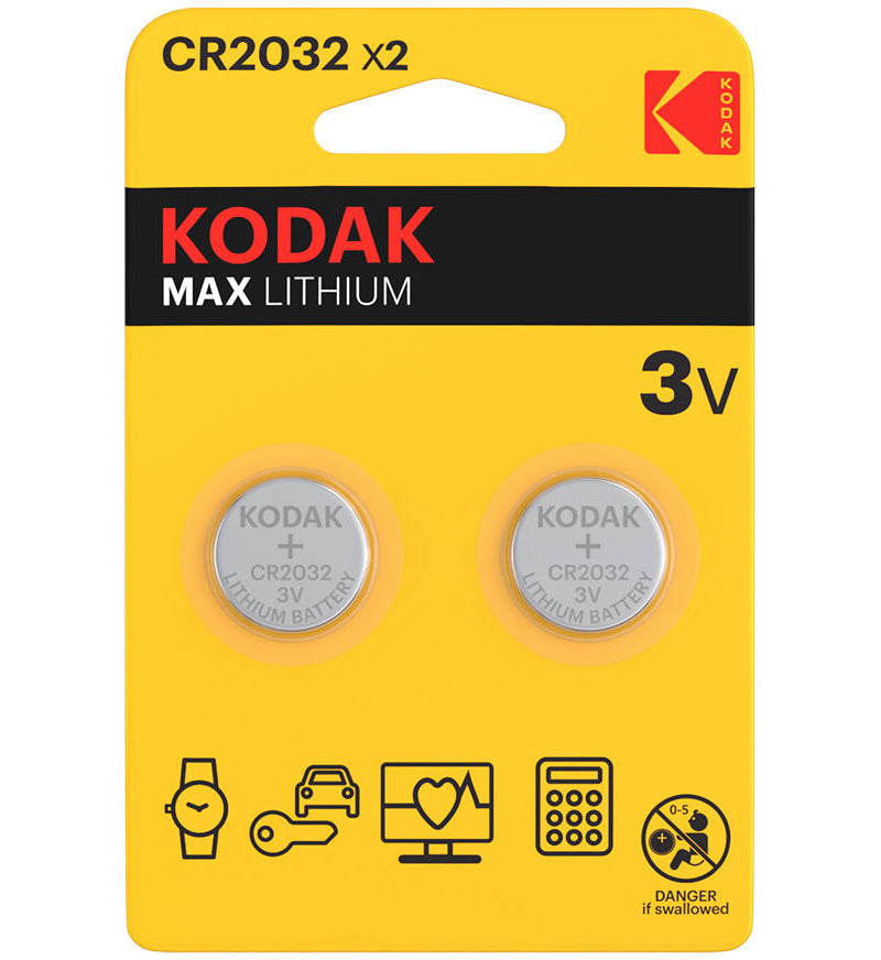 Batería Kodak Max Lithium, CR2032, Set de 2 unidades