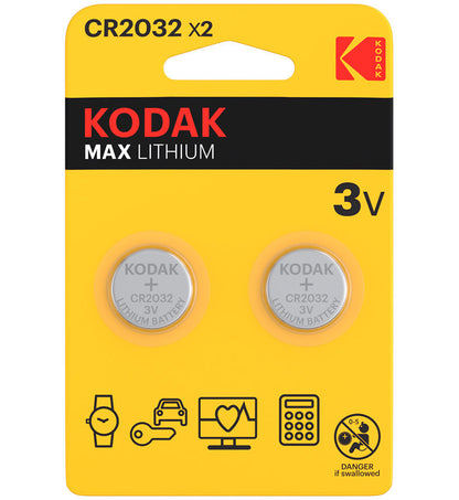 Batería Kodak Max Lithium, CR2032, Set de 2 unidades