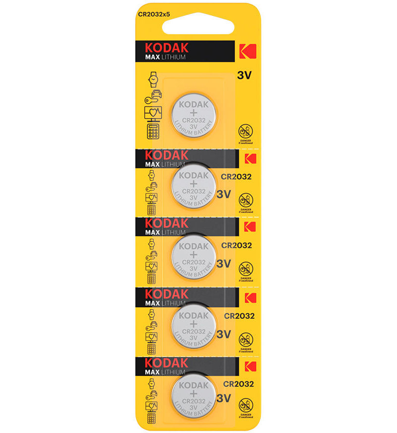 Batería Kodak Max Lithium, CR2032, Set de 5 piezas