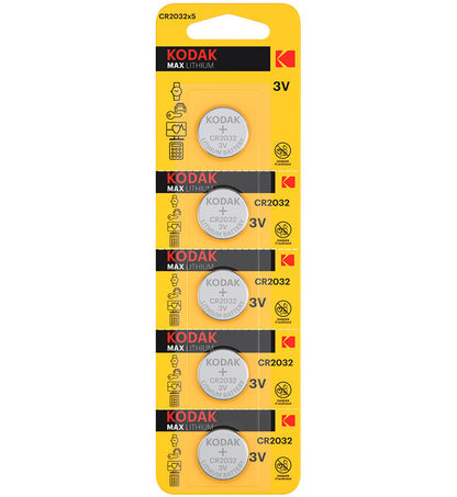 Batería Kodak Max Lithium, CR2032, Set de 5 piezas