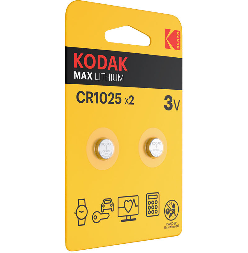 Batería Kodak Max Lithium, CR2025, Set de 2 unidades