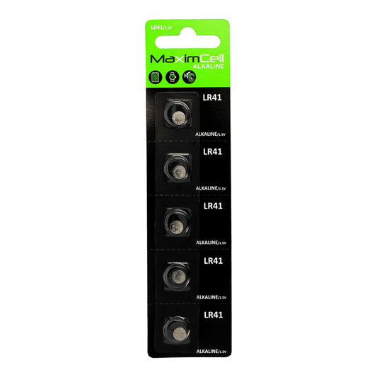 Batería MaximCell, LR41 / AG3, Set de 5 piezas