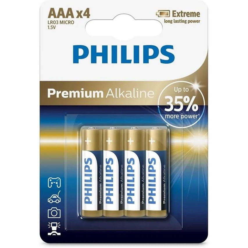 Batería Philips Premium, AAA / LR3, Set de 4 piezas Phil-LR03M4B/10