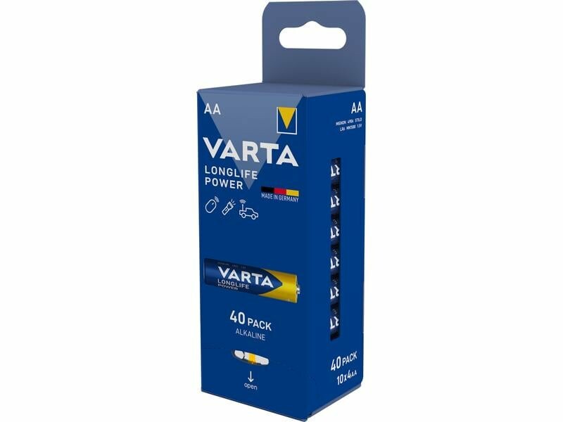 Varta Longlife Power Pilas 4906, AA / LR6, Juego 40 piezas