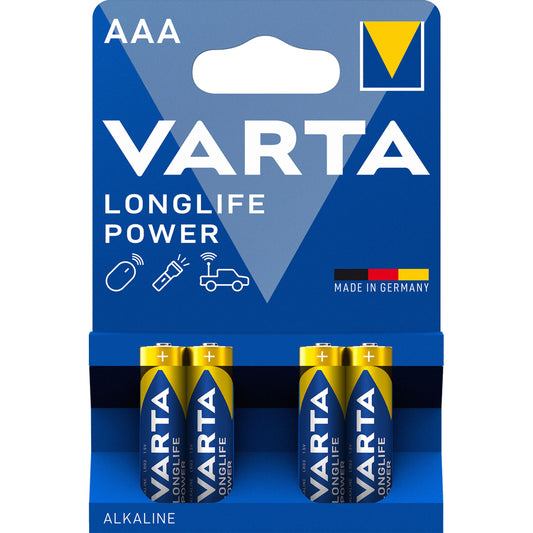 Varta Longlife Power Batteries 4903, AAA / LR3, Juego 4 piezas 04903121414