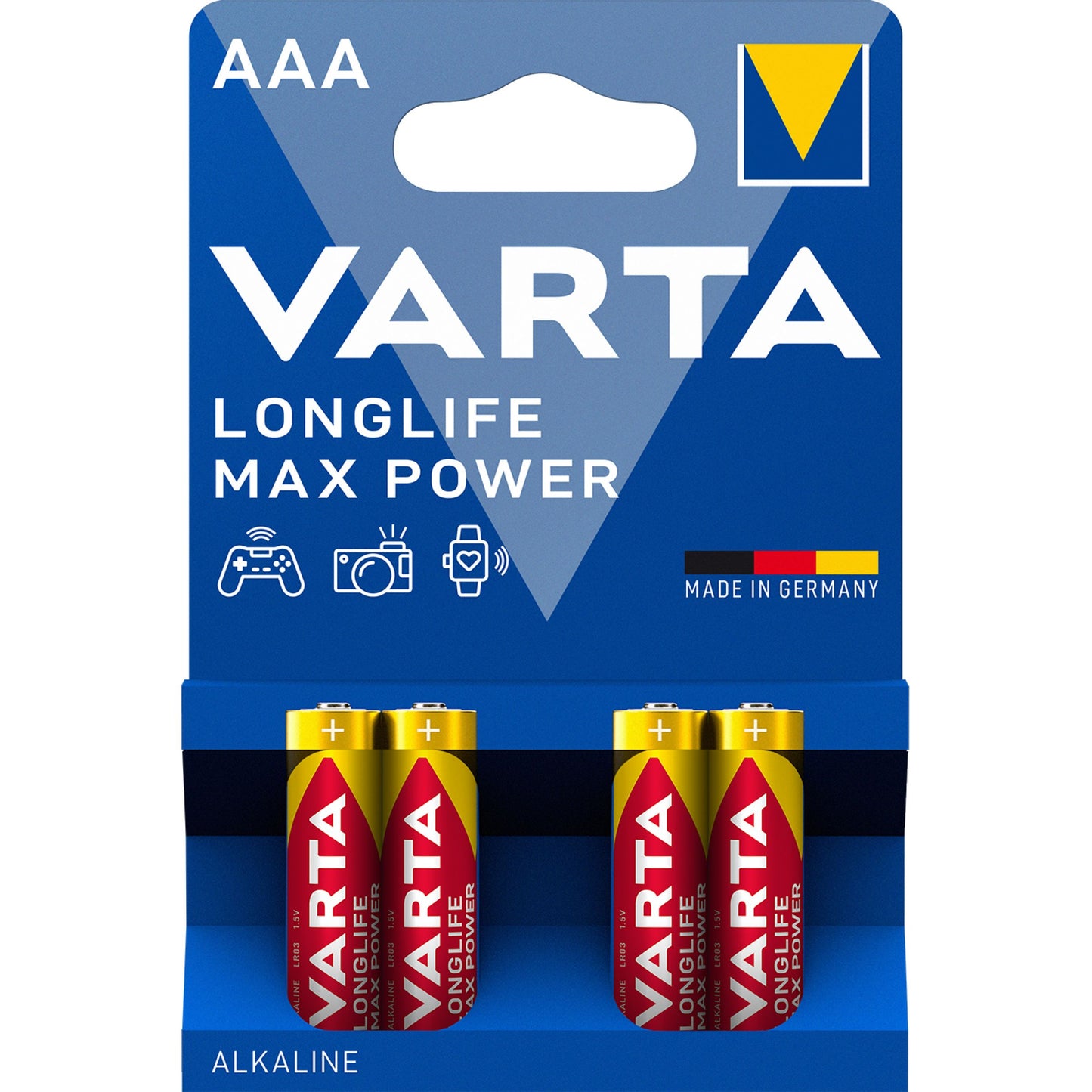 Pilas Varta Longlife Max Power Max Power 4703, AAA / LR3, Juego 4 piezas 04703101404