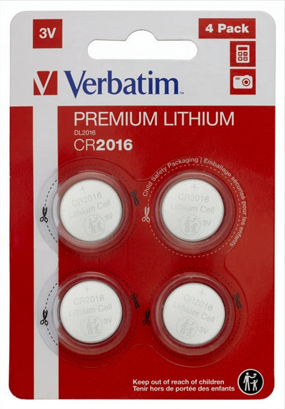 Batería Verbatim Premium, CR2016, Set de 4 piezas 49531