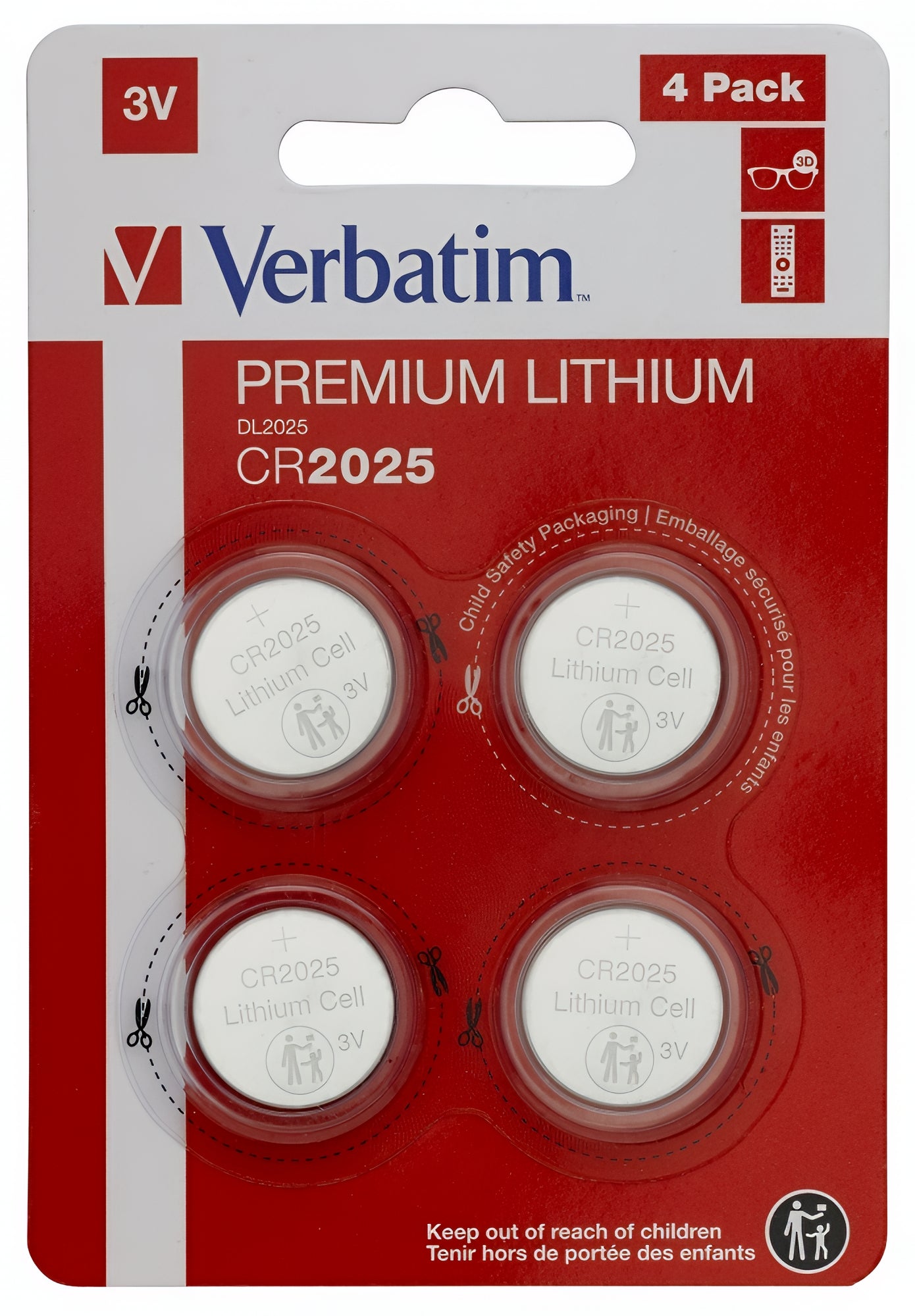 Batería Verbatim Premium, CR2025, Set de 4 piezas 49532