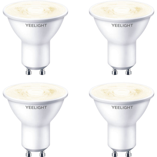 Yeelight W1 Bombilla LED, Wi-Fi, GU10, 4.8W, 2700K, 350lm, Juego de 4 piezas, Blanco YLDP004 