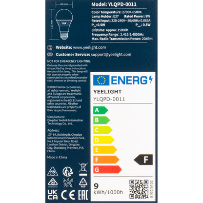 Yeelight W4 Lite Bombilla LED, Wi-Fi, E27, 9W, 2700K - 6500K, 806lm, Multicolor YLQDP-0011 YLQDP-0011