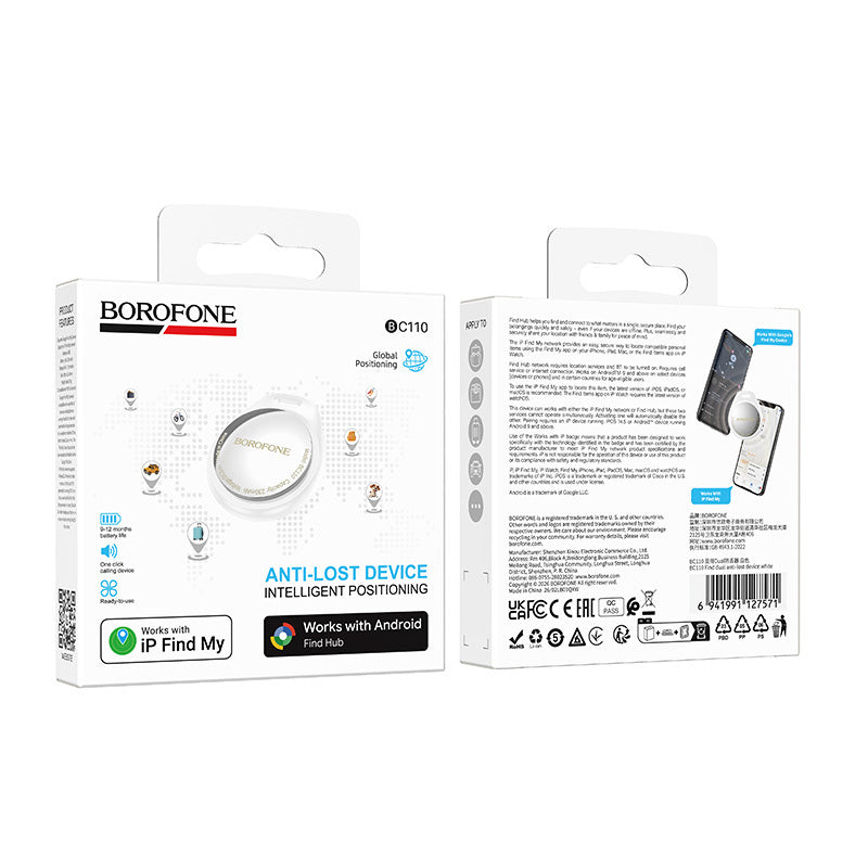 Borofone SmartTag BC110 para iOS / Android Series, Blanco