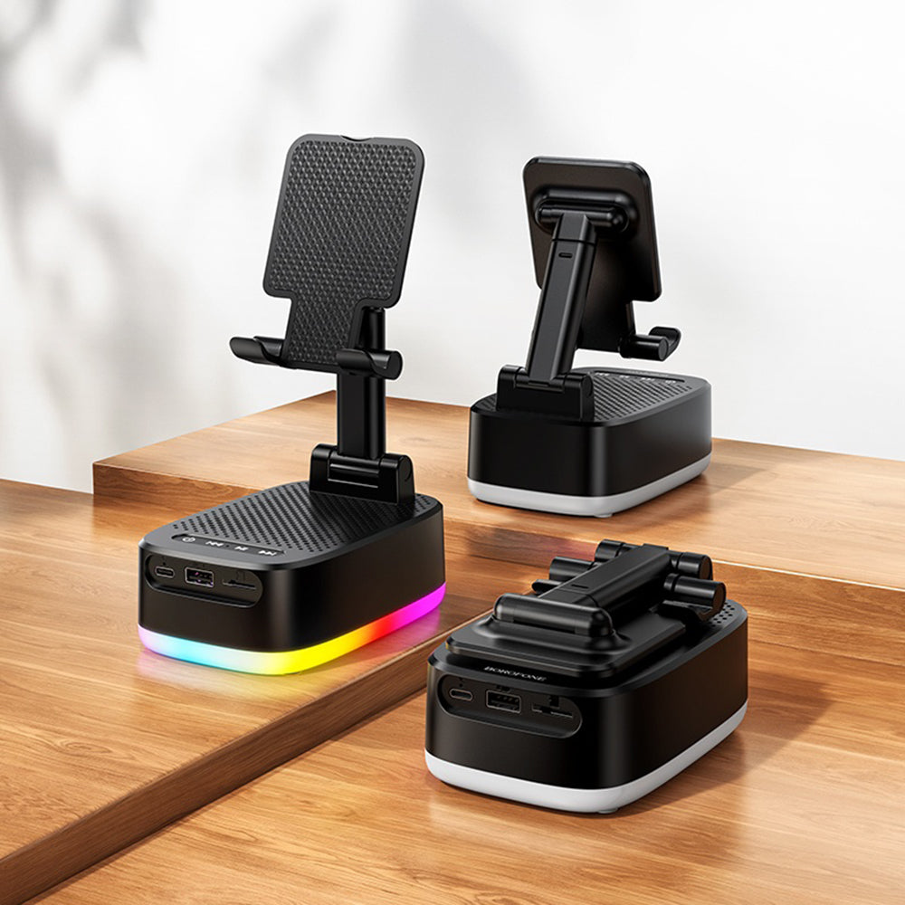 Altavoz Bluetooth Borofone BR200 Marea 2en1, 5W, TWS, RGB, Negro