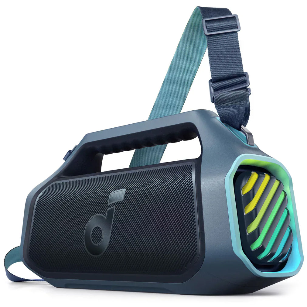 Altavoz portátil Bluetooth Anker Soundcore Boom 2 Plus, 140W, RGB, resistente al agua, azul A3134031 