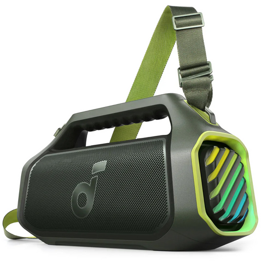Altavoz portátil Bluetooth Anker SoundCore Boom 2 Plus, 140W, TWS, RGB, impermeable, verde, reacondicionado A3134061