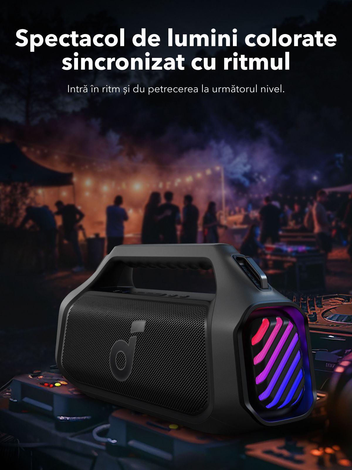 Altavoz portátil Bluetooth Anker SoundCore Boom 2 Plus Nueva Versión, 140W, TWS, RGB, Resistente al agua, Negro A3134012