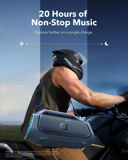 Altavoz portátil Bluetooth Anker SoundCore Boom 2 Plus Nueva Versión, 140W, TWS, RGB, Resistente al agua, Azul A3134032