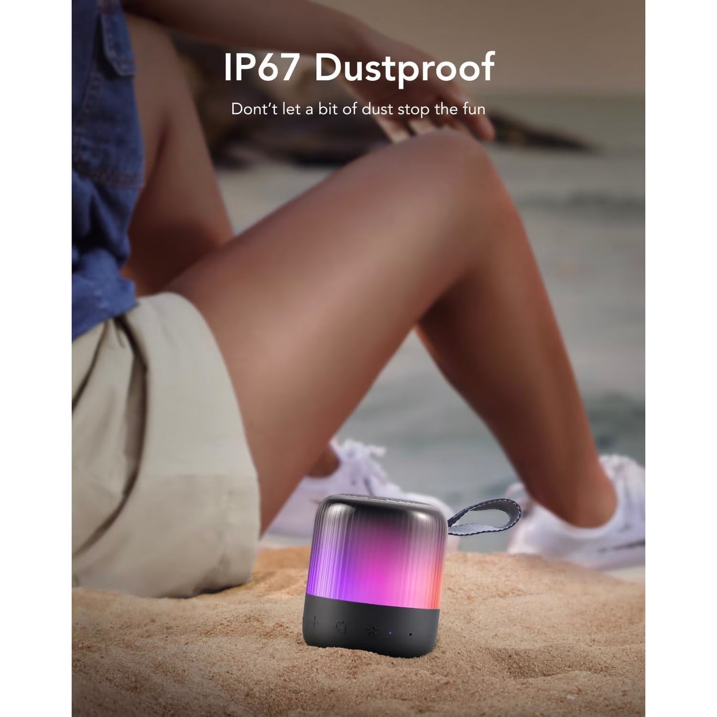 Altavoz Bluetooth Portátil Anker SoundCore Glow Mini, 8W, RGB, Impermeable, Negro A3136G11 