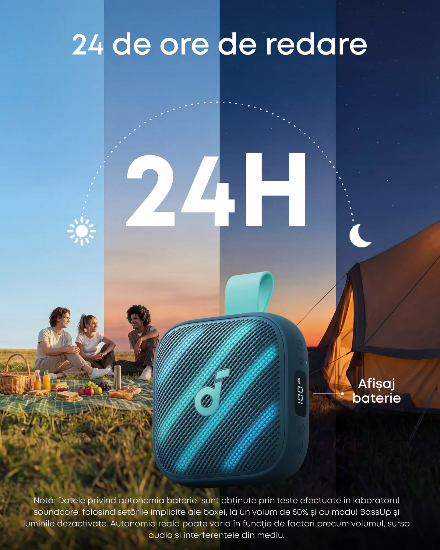 Altavoz portátil Bluetooth Anker SoundCore Boom Go 3i, 15W, TWS, RGB, impermeable, azul D5103030