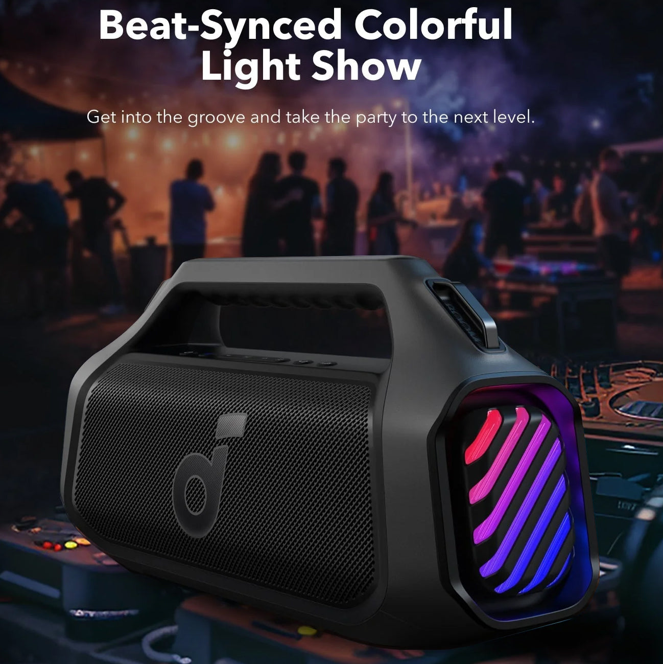 Altavoz Portátil Bluetooth Anker SoundCore Boom 2 Plus, 140W, TWS, RGB, Impermeable, Negro A3134011