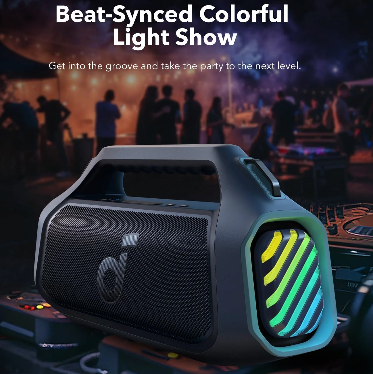 Altavoz portátil Bluetooth Anker Soundcore Boom 2 Plus, 140W, RGB, resistente al agua, azul A3134031 