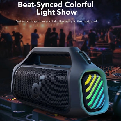 Altavoz portátil Bluetooth Anker Soundcore Boom 2 Plus, 140W, RGB, resistente al agua, azul A3134031 